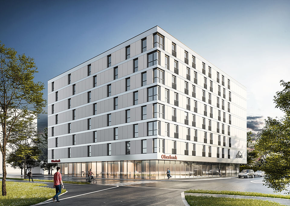 Visualisierung „Architekten Kneidinger ZT GmbH“ Visualisierung STUWO Linz Altenbergstrasse9_Copyright: Architekten Kneidinger ZT GmbH