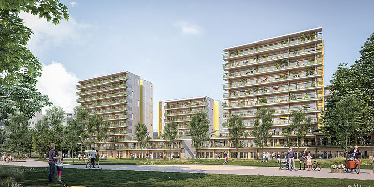 THE BERRES Berresgasse 1220 Wien Visualisierung Ost © 2023 ZOOMVP_OESW WUP Berresgasse